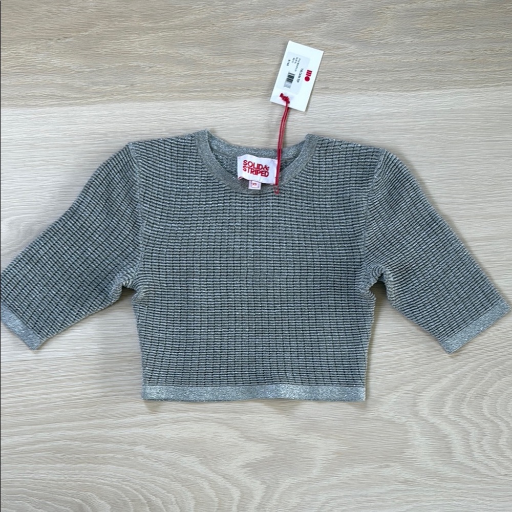 SOLID & STRIPED silver Cara top